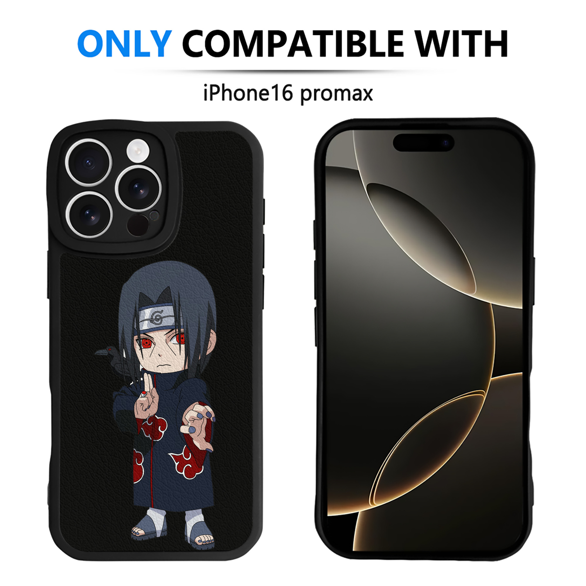 （画像用） NARUTO -ナルト- うちは イタチ Uchiha Itachi 【iPhone 16シリーズ対応】シリコンスマホケース（レザー調） 材質：シリコン